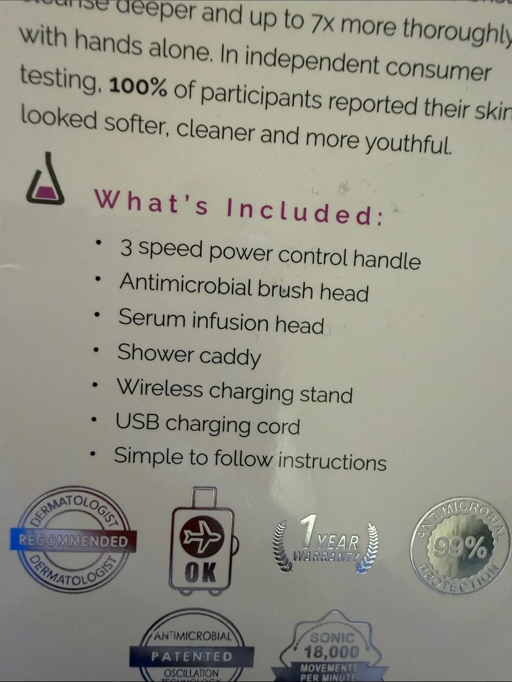 SPA Sciences NOVA Antimicrobial Sonic Cleansing System - White; collapep serum